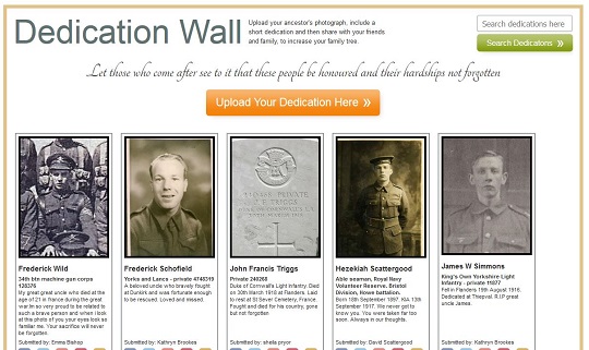Forces War Record dedication wall